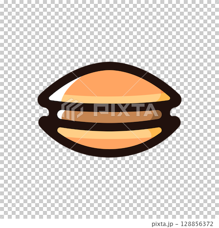 Dorayaki illustration icon (sweets, Japanese sweets, food menu material) 128856372
