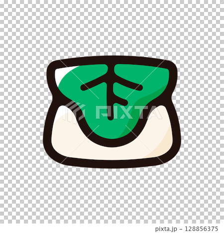 Kashiwamochi illustration icon (sweets, Japanese sweets, food menu material) Kashiwamochi illustration icon (sweets, Japanese sweets, food menu material) 128856375