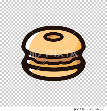 Monaka illustration icon (sweets, Japanese sweets, food menu material) Monaka illustration icon (sweets, Japanese sweets, food menu material) 128856380