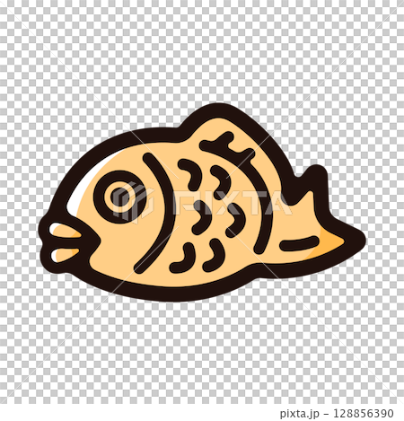 Taiyaki illustration icon (sweets, Japanese sweets, food menu material) 128856390