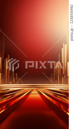 Red background with a magnificent style, red and gold tone 128856992