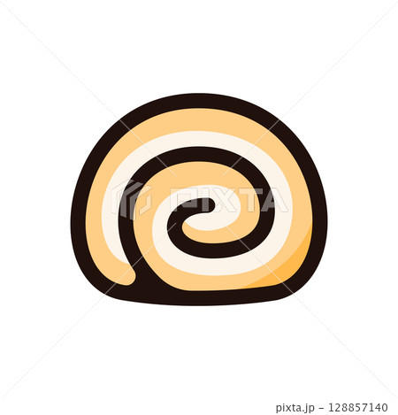 ロールケーキのイラストアイコン(ケーキ・スイーツ・食べ物メニュー素材) ロールケーキのイラストアイコン(ケーキ・スイーツ・食べ物メニュー素材) 128857140