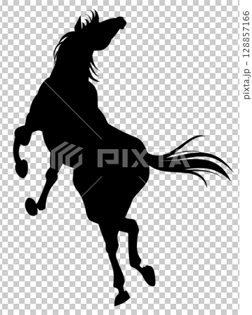騰躍的駿馬剪影 騰躍的駿馬剪影 128857166