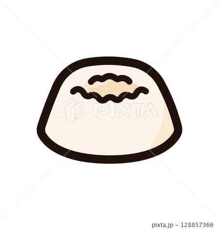 ババロアのイラストアイコン（洋菓子・スイーツ・食べ物メニュー素材） 128857366