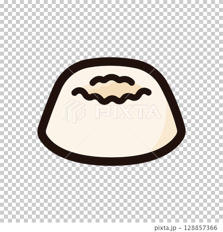 巴伐利亞奶油插圖圖示（西式糖果、糖果、食品菜單材料） 128857366