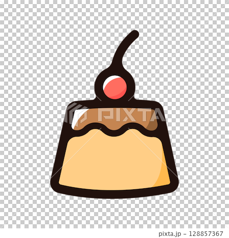 布丁插圖圖示(西式糖果、甜點、菜單素材) 布丁插圖圖示(西式糖果、甜點、菜單素材) 128857367