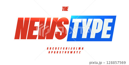 Speed headline font, bold dynamic letters, big sporty sans serif alphabet, powerful media typeface, modern branding typography, impactful typographic design. Vector typeset. 128857569