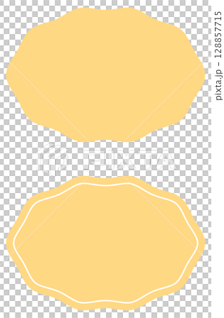 Yellow rough oval frame set 128857715
