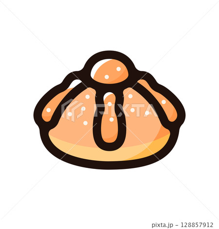 パンデムエルトのイラストアイコン（ベーカリー・パン・食べ物メニュー素材） 128857912