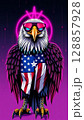 Neon Patriot Eagle and American Flag Wallpaper 128857928