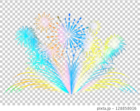 カラフルな花火1/5 128858016