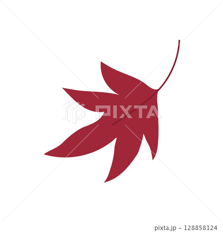 Bright orange maple leaf in the wind on a white background. Hand drawn vector illustration for autumn designs. 128858124