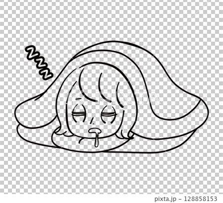 A woman sleeping comfortably 128858153