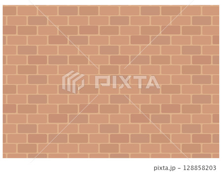 シンプルな四角いレンガの背景パターン　赤茶色 128858203