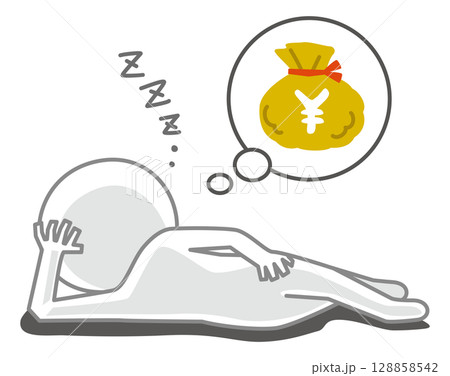 果報は寝て待て（ことわざイラスト） 128858542