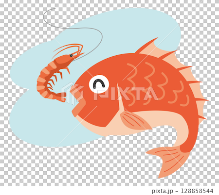 用蝦子捉鯛魚（諺語插圖） 128858544