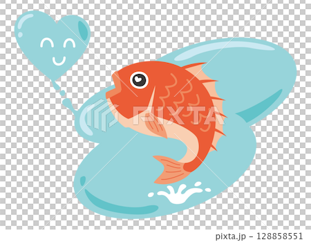 魚心あれば水心(ことわざイラスト) 魚心あれば水心(ことわざイラスト) 128858551