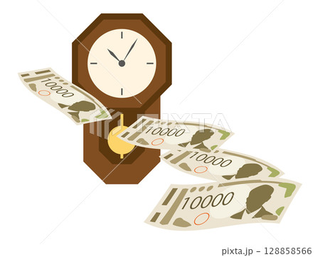 時は金なり（ことわざイラスト） 128858566
