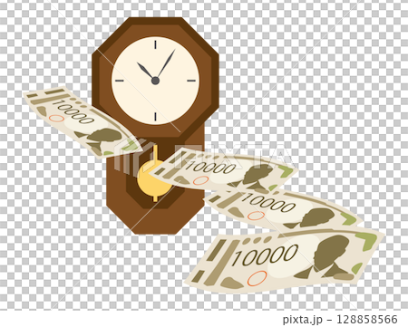 時は金なり（ことわざイラスト） 128858566