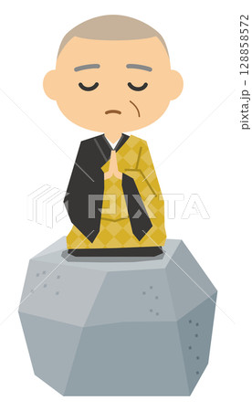 石の上にも三年(ことわざイラスト) 石の上にも三年(ことわざイラスト) 128858572