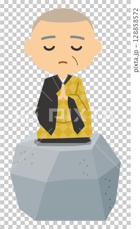 石の上にも三年(ことわざイラスト) 石の上にも三年(ことわざイラスト) 128858572