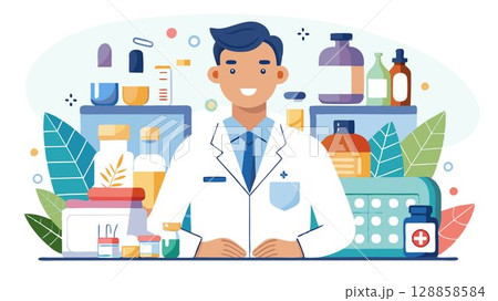 A pharmacist is a healthcare professional who is licensed to dispense medications and provide drug information to patients. 128858584