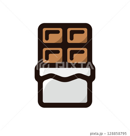 チョコレートのイラストアイコン(お菓子・スイーツ・食べ物メニュー素材) チョコレートのイラストアイコン(お菓子・スイーツ・食べ物メニュー素材) 128858795