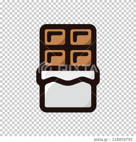 Chocolate illustration icon (sweets, sweets, food menu material) Chocolate illustration icon (sweets, sweets, food menu material) 128858795