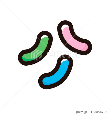 ゼリービーンズのイラストアイコン(お菓子・スイーツ・食べ物メニュー素材) ゼリービーンズのイラストアイコン(お菓子・スイーツ・食べ物メニュー素材) 128858797