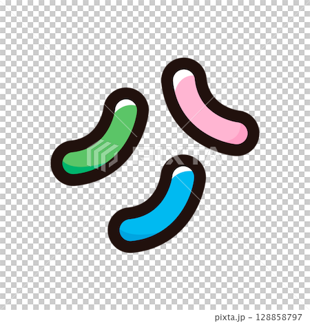 ゼリービーンズのイラストアイコン(お菓子・スイーツ・食べ物メニュー素材) ゼリービーンズのイラストアイコン(お菓子・スイーツ・食べ物メニュー素材) 128858797