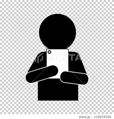 操作平板電腦的人的象形圖 128859268