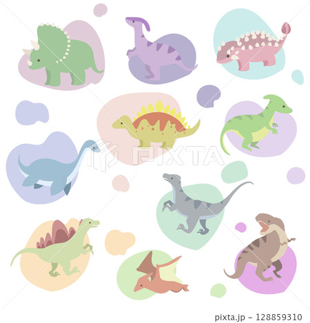 かわいい恐竜イラスト詰め合わせセット かわいい恐竜イラスト詰め合わせセット 128859310