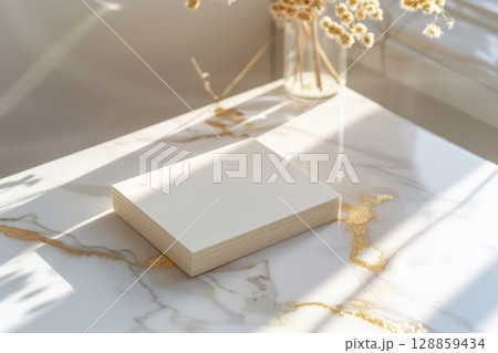 大理石の名刺のモックアップ 128859434