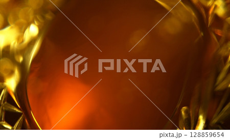 Abstract Whiskey Background, Inside of the Drink, Macro Shot. Unique Composition Shot from Inside of the Glass. Abstract Whiskey Background, Inside of the Drink, Macro Shot. Unique Composition Shot from Inside of the Glass. 128859654