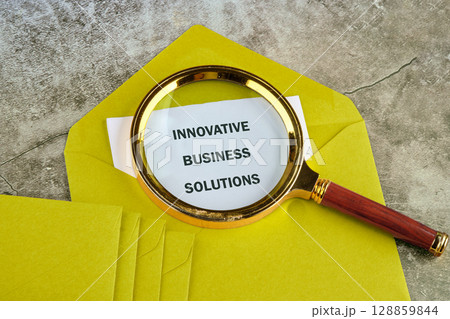 Conceptual text of INNOVATIVE BUSINESS SOLUTIONS, business concept, Share global, technology concept. Conceptual text of INNOVATIVE BUSINESS SOLUTIONS, business concept, Share global, technology concept. 128859844