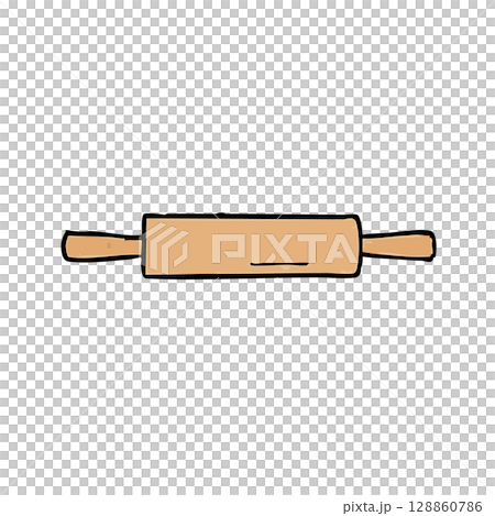 Hand-drawn copper saucepan illustration 128860786