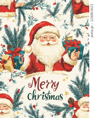 Merry christmas is written on the white background 128861623