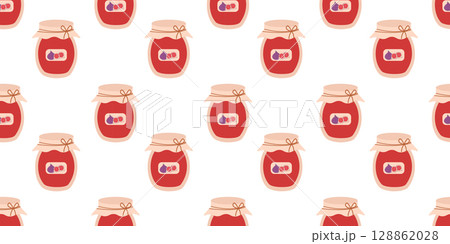 Autumn illustration seamless pattern with jam 128862028