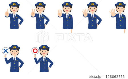 警察官女性上半身その3 128862753