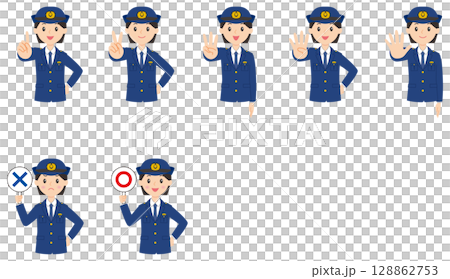 警察官女性上半身その3 128862753