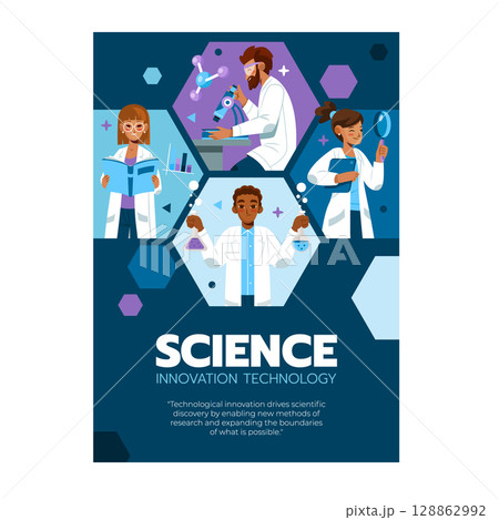 Modern Science Laboratory Research Flat Poster Modern Science Laboratory Research Flat Poster 128862992