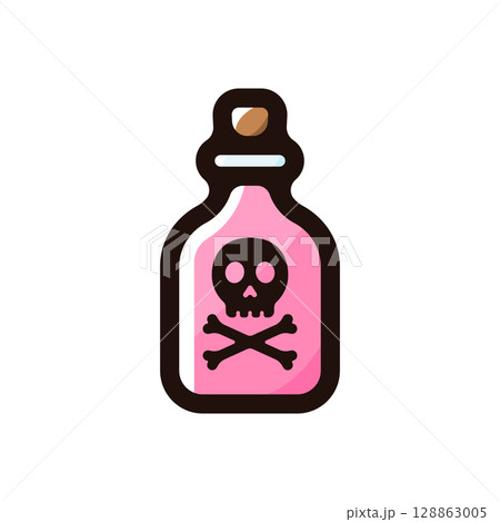 毒、危険物のイラストアイコン(ハロウィン・販促・デコレーション素材) 毒、危険物のイラストアイコン(ハロウィン・販促・デコレーション素材) 128863005