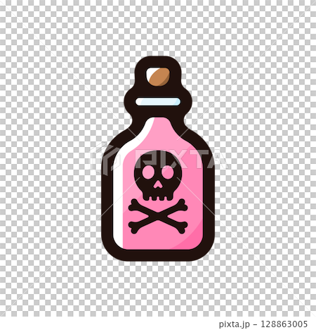 毒、危険物のイラストアイコン(ハロウィン・販促・デコレーション素材) 毒、危険物のイラストアイコン(ハロウィン・販促・デコレーション素材) 128863005