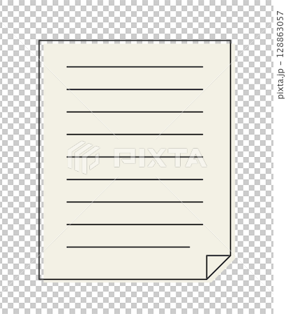 簡單的翻紙圖示 - 帶有線條和字母等線條的文件、備忘錄和文具材料 - 4:5 簡單的翻紙圖示 - 帶有線條和字母等線條的文件、備忘錄和文具材料 - 4:5 128863057