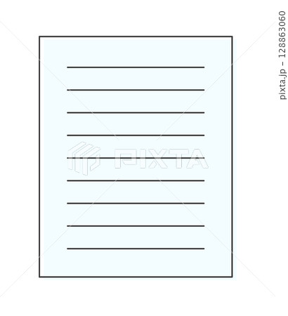 シンプルな1枚の紙のアイコン - 罫線や文字が書いてある書類・メモ・便せんのイメージ素材 - 4:5 シンプルな1枚の紙のアイコン - 罫線や文字が書いてある書類・メモ・便せんのイメージ素材 - 4:5 128863060