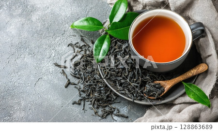 Herbal Tea Ritual Flat Lay 128863689
