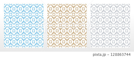 Set of abstract geometric patterns. Seamless vector backgrounds. Colored ornaments Graphic modern patterns Simple lattice graphic design 128863744