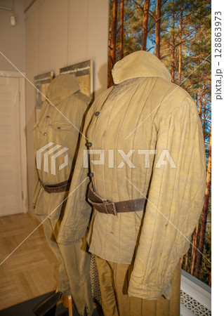 Soviet soldier uniform of world war two 128863973