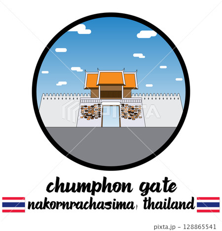 Circle Icon Chumphon Gate. Vector illustration Circle Icon Chumphon Gate. Vector illustration 128865541