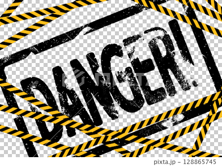 DANGERのかすれたロゴ入りトラテープの禁止背景 DANGERのかすれたロゴ入りトラテープの禁止背景 128865745